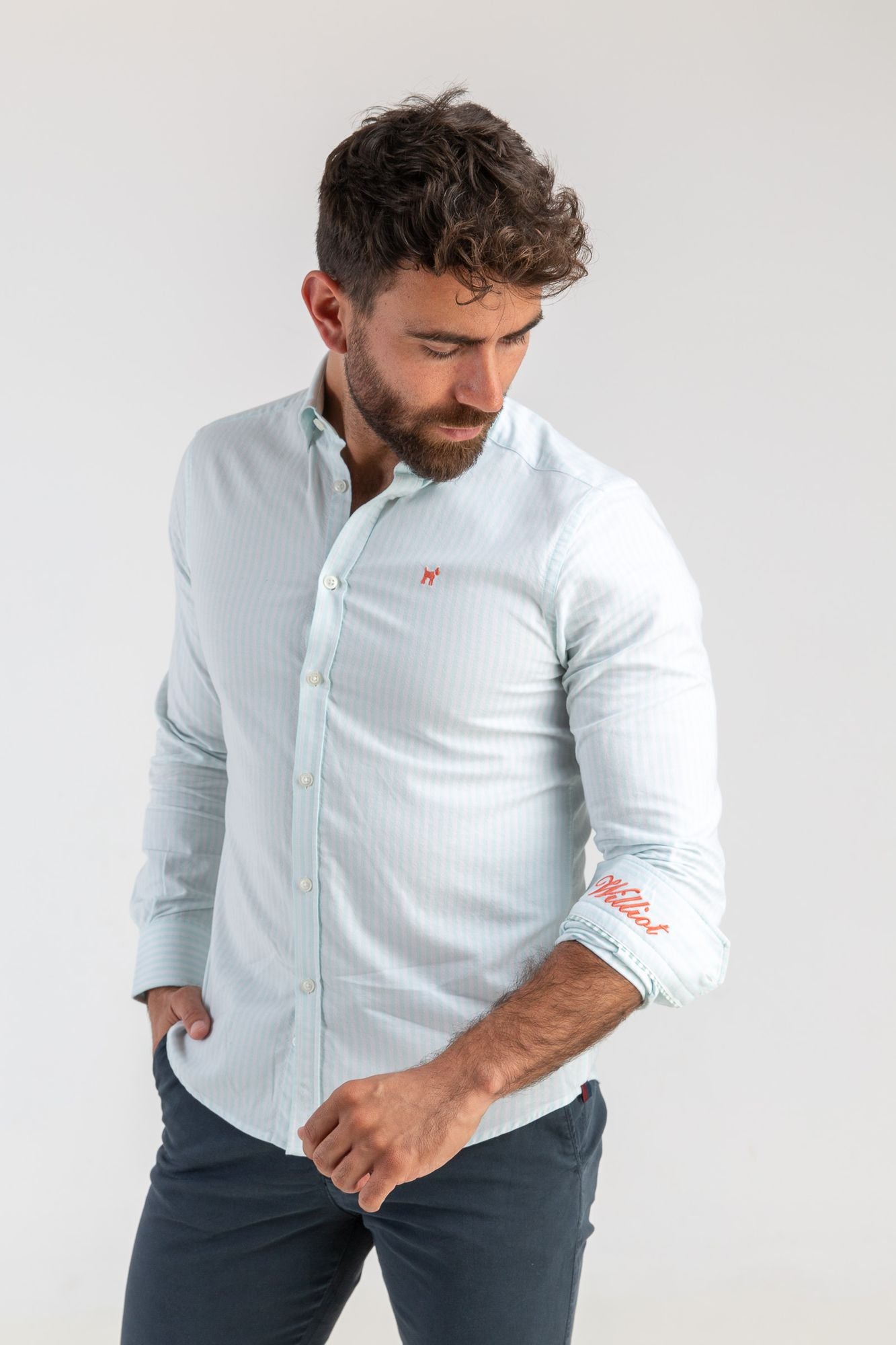 Camisa Raya Oxford Turquesa