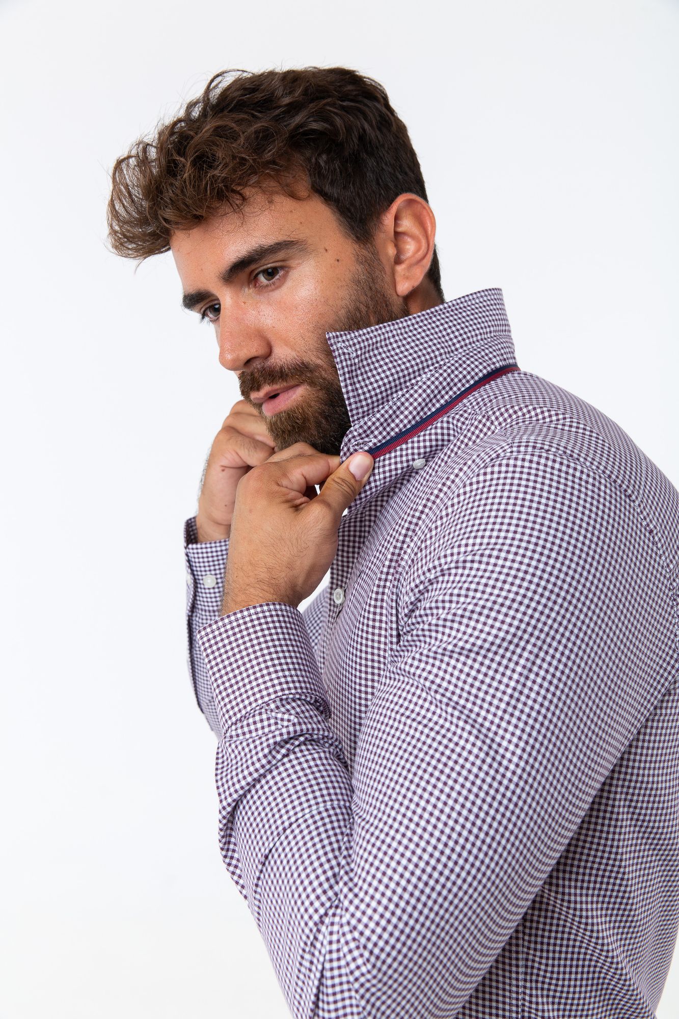 Camisa Vichy Oxford Burdeos