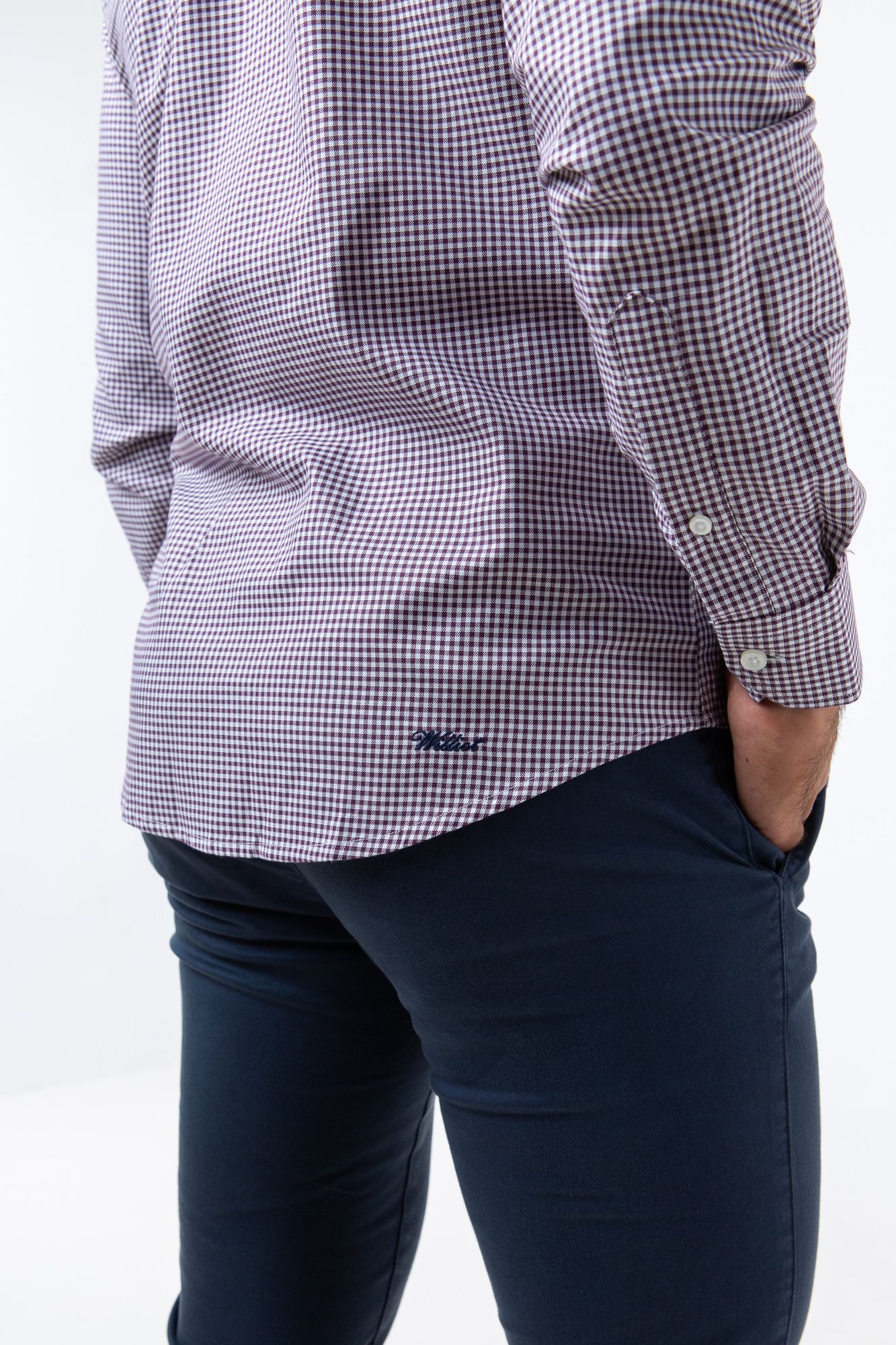 Camisa Vichy Oxford Burdeos