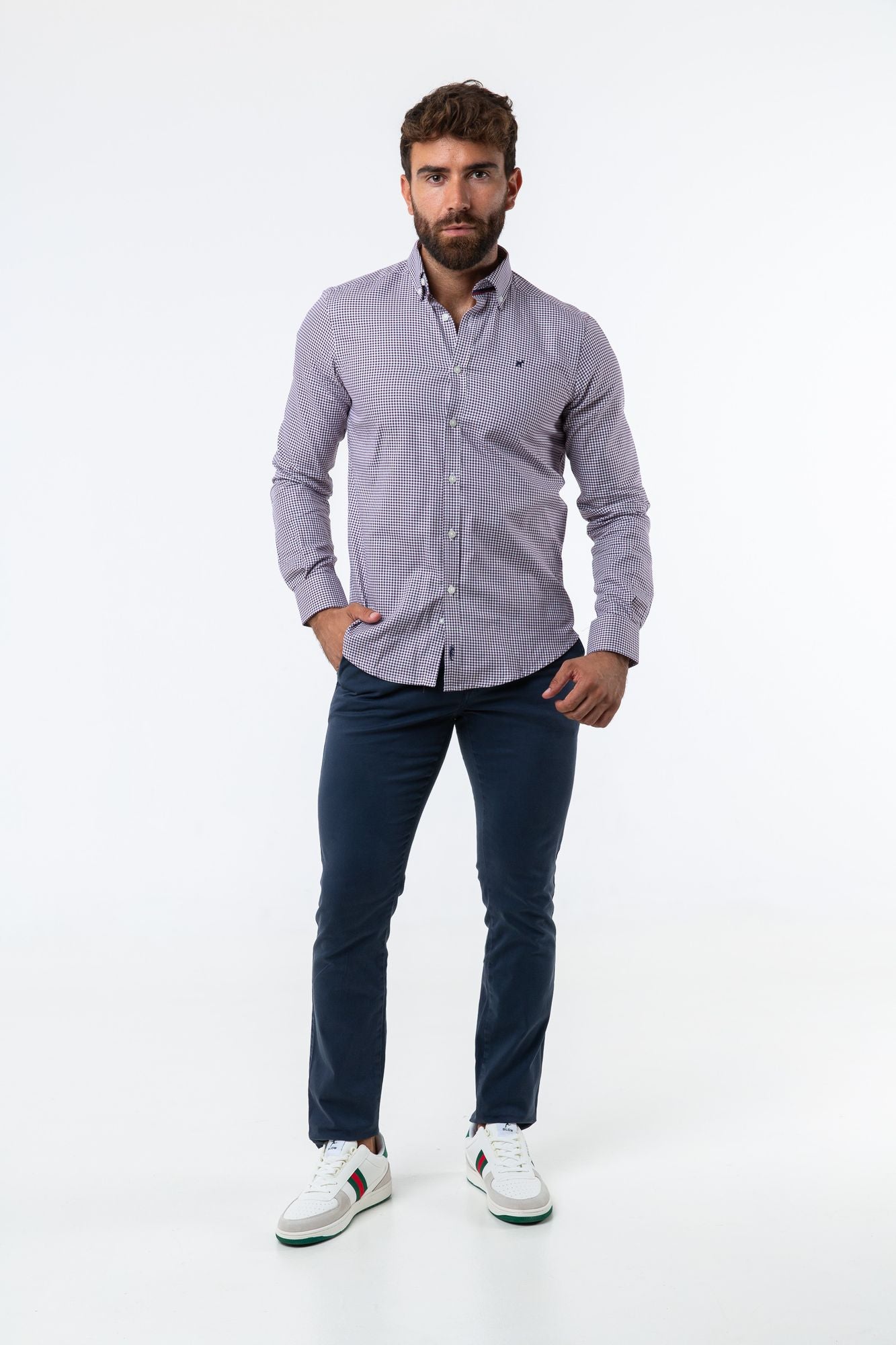 Camisa Vichy Oxford Burdeos