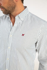 Camisa Raya Fina Oxford Verde Botella Slim Fit