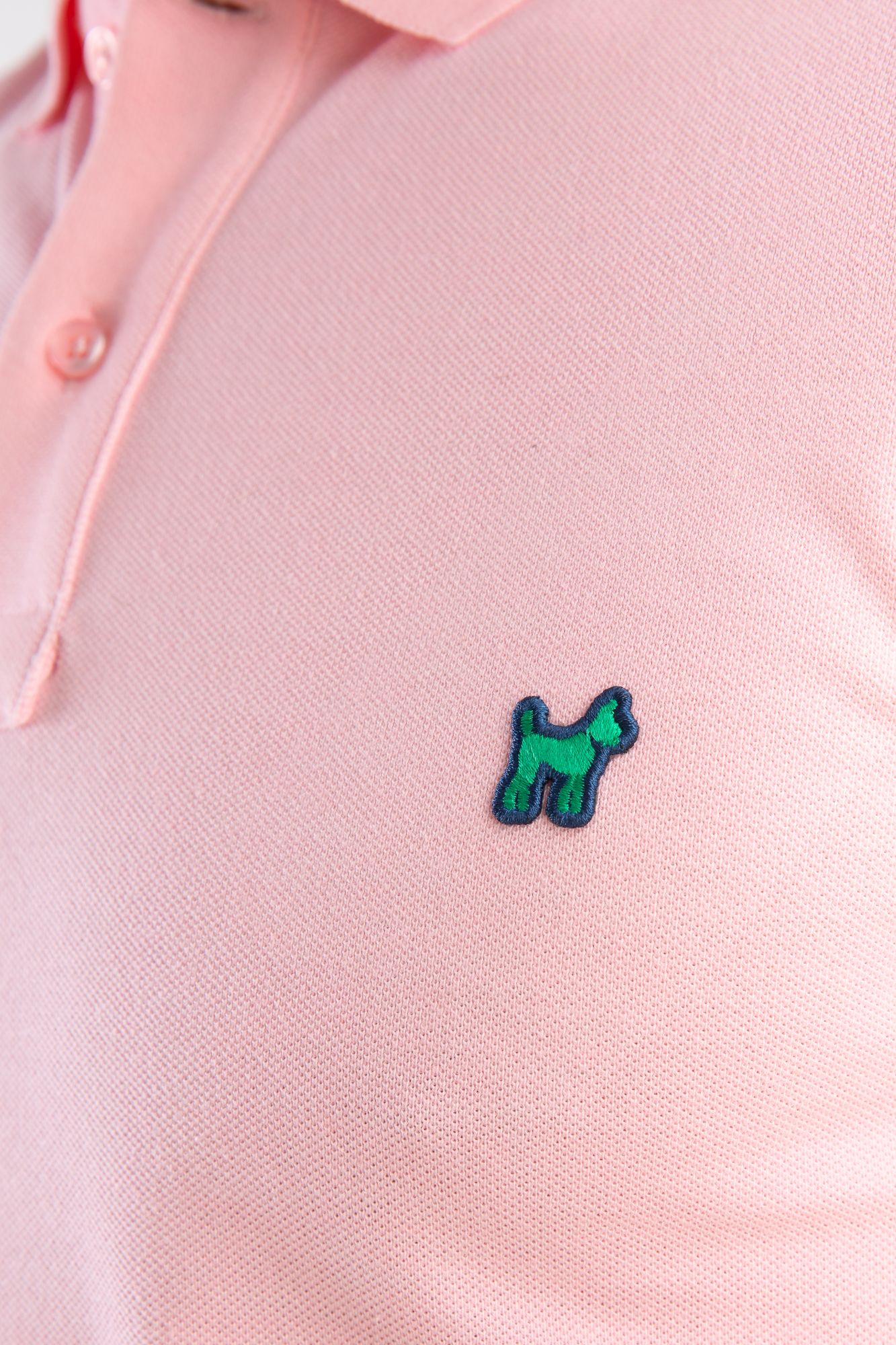 Polo Slim Liso Rosa