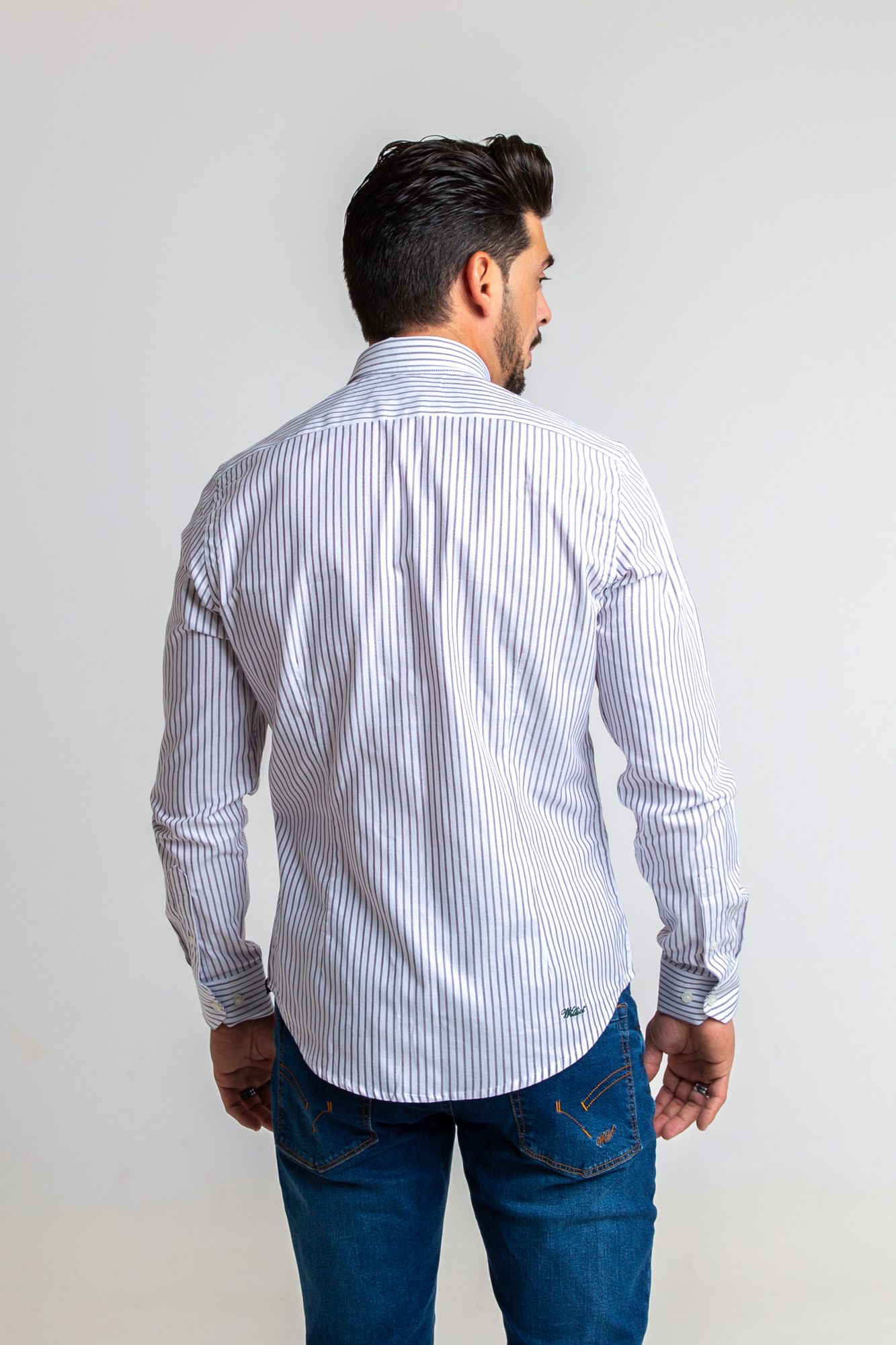 Camisa Raya Fina Oxford Burdeos Slim Fit