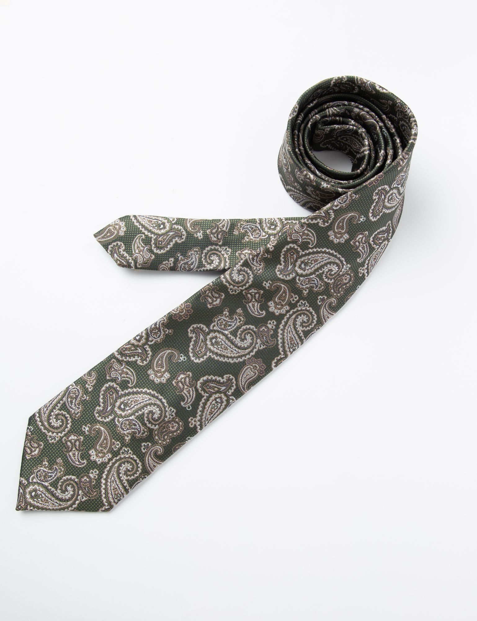 Corbata Flor Cachemir Verde Botella