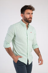 Camisa Lino Verde Agua