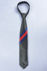 Corbata Grisácea Franja Marino Burdeos