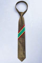 Corbata Oliva Franja Tricolor