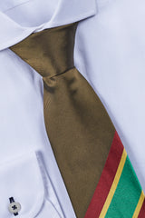 Corbata Oliva Franja Tricolor